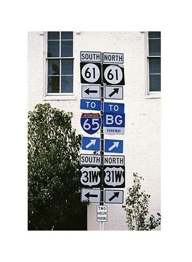 بوستر حائط للتزيين أبيض/أخضر/أزرق 24x18سم