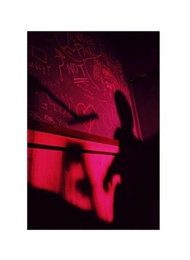 بوستر حائط للتزيين وردي/أسود 24x18سم