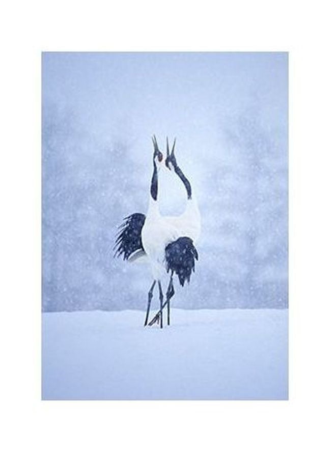 بوستر حائط للتزيين أبيض/أزرق 24 ×18سم