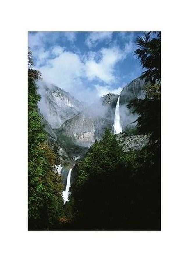 بوستر حائط للتزيين أبيض/أخضر/أزرق 24x18سم