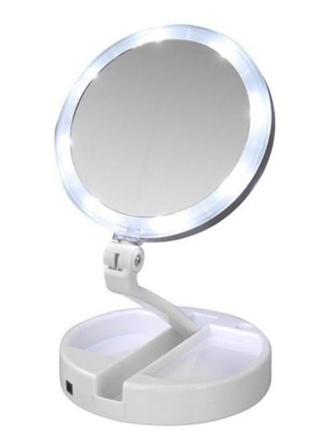 مرآة مكياج قابلة للثني في اتجاهين مضاءة بمصابيح LED أبيض - Image 2