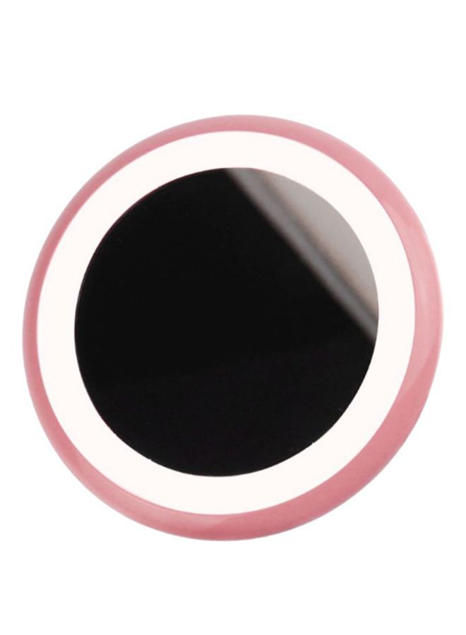 Portable Handy Small Led Makeup Mirror Pink/White