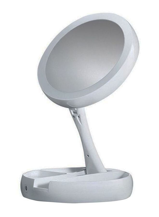 مرآة مكياج قابلة للثني في اتجاهين مضاءة بمصابيح LED أبيض - Image 1