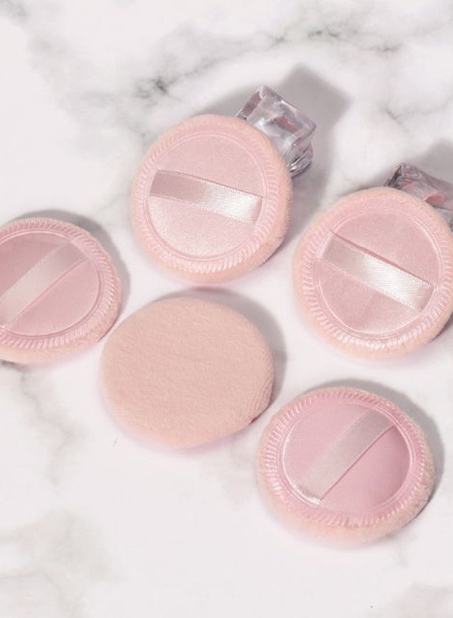 5-Piece Makeup Powder Puff Pad Set Pink - Image 2