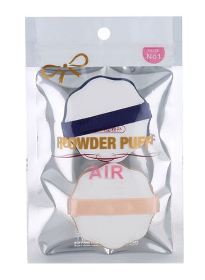 2-Piece Breathable Powder Sponge Set Blue/Pink/White