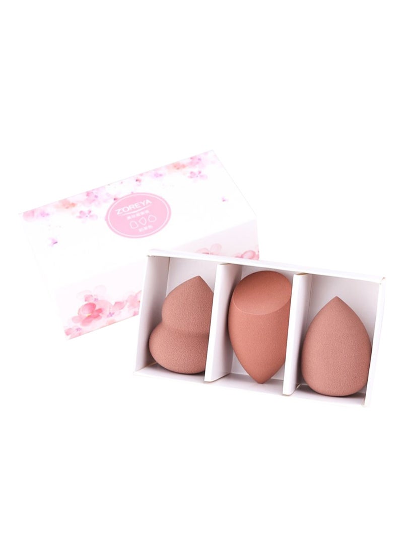 Generic 3-Piece Soft Makeup Sponge Set Brown