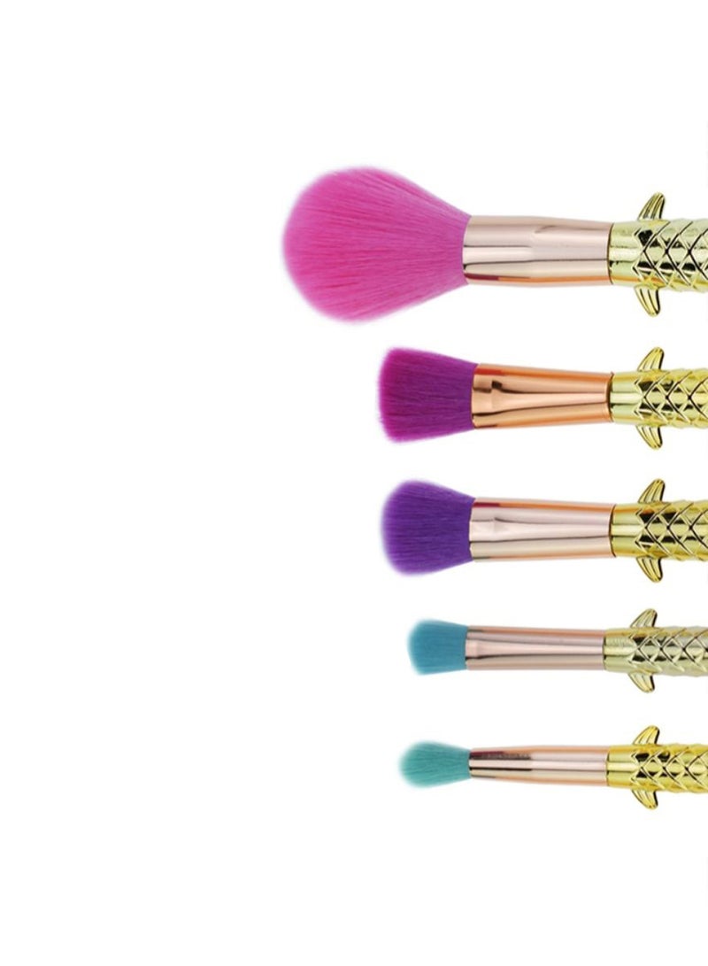 5-Piece Mermaid Tail Makeup Brush Set Multicolour - Image 2