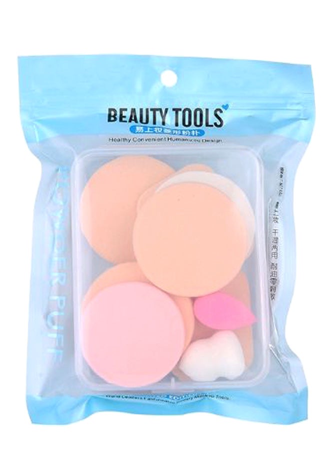 10-Piece Dual Purpose Makeup Sponge Set Multicolour - Image 1