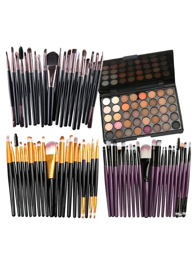 20-Piece Brush Set With Eyeshadow Palette Multicolour - Image 1