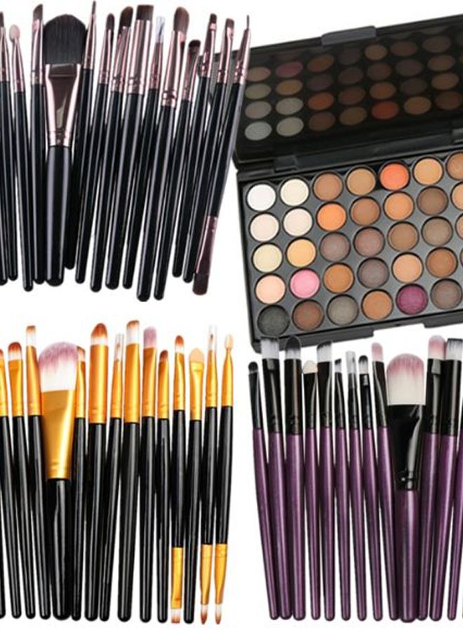 20-Piece Brush Set With Eyeshadow Palette Multicolour - Image 2