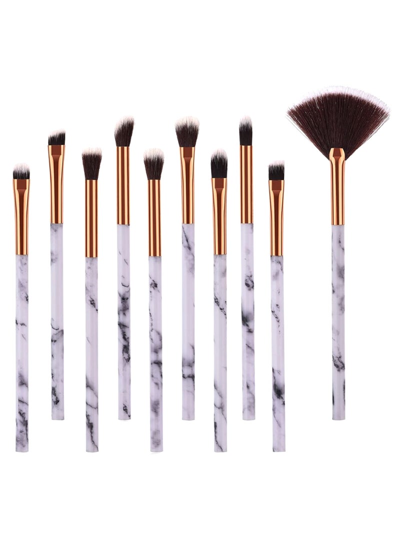 10-Piece Eyeshadow Brush Set With Box And Puff Multicolour - Image 2
