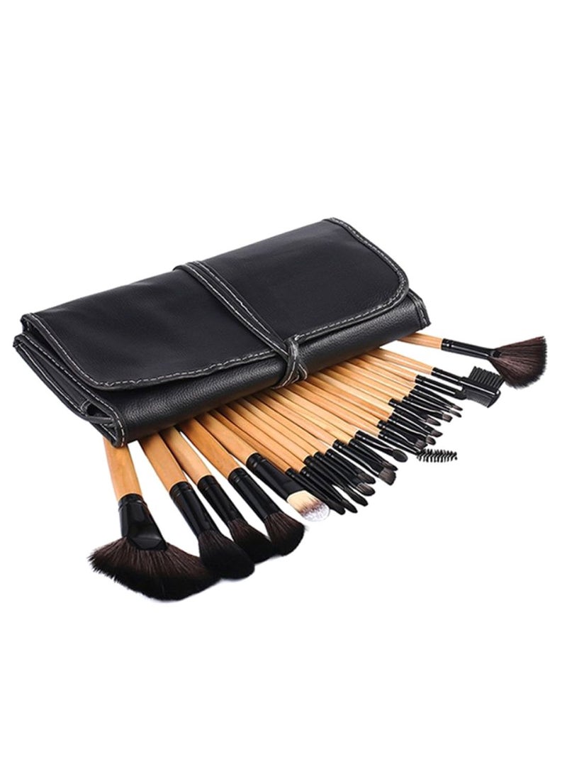 Generic 24-Piece Makeup Brush Set With Bag And Cleanser Multicolour  - Image 1