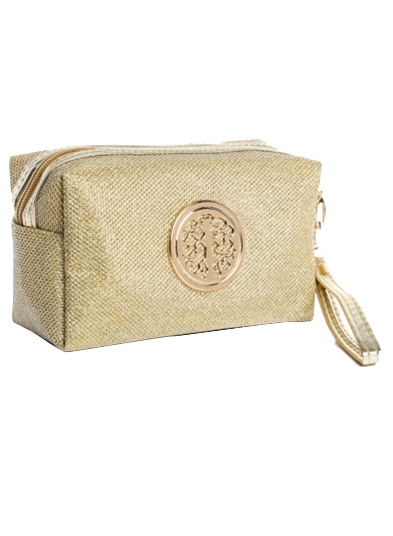 Professional High Capacity Makeup Storage Bag Gold - Image 1