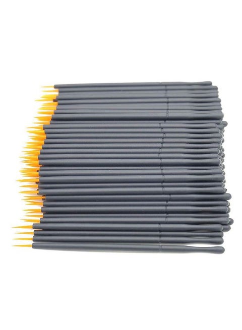 100-Piece Disposable Eyeliner Brush Set Black/Yellow