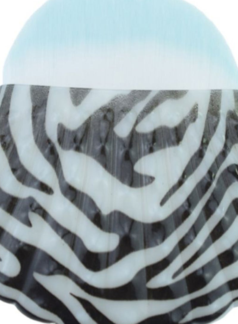 فرشاة مكياج ناعمة لتوزيع كريم الأساس على شكل صدفة مخططة متعدد الألوان - Image 2