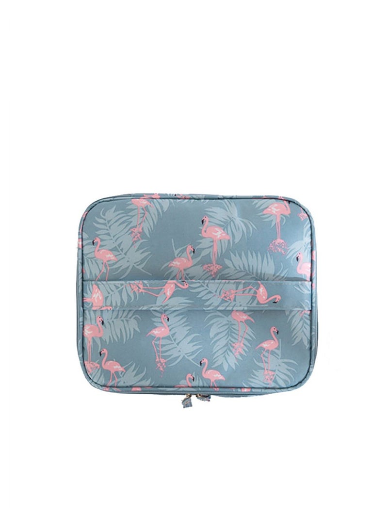 Flower Pattern Portable Cosmetic Bag Grey/Pink - Image 1