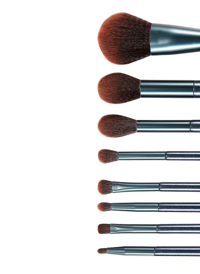 start makers 8-Piece Eyes Makeup Brush Set Green/Blue/Brown - Image 2
