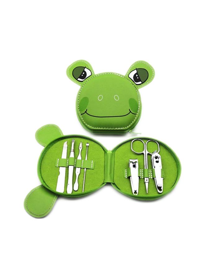Generic 7-Piece Manicure And Pedicure Tool Set With Storage Bag Green/Silver - Image 1