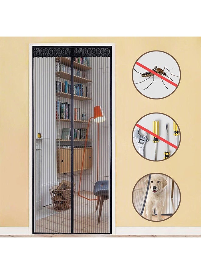 Solid Pattern Anti Mosquito Curtain Black 208 x 84cm - Image 1