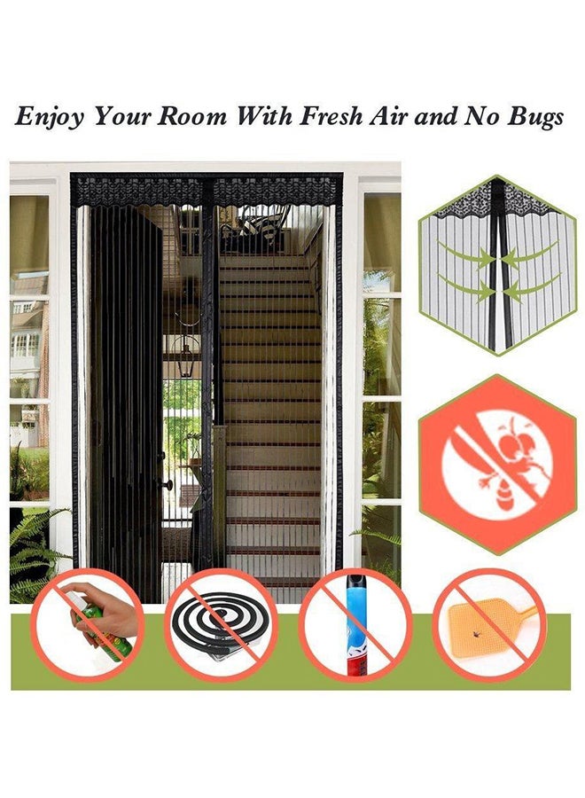 Solid Pattern Anti Mosquito Curtain Black 208 x 84cm - Image 2