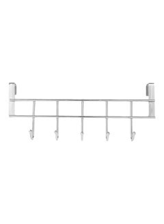Generic 5 Hook Door Hanger Rack Silver 25.4x10x6centimeter  - Image 1