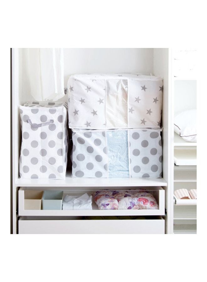 حقيبة تخزين قابلة للطي أبيض/رمادي 30x22x3سم - Image 3