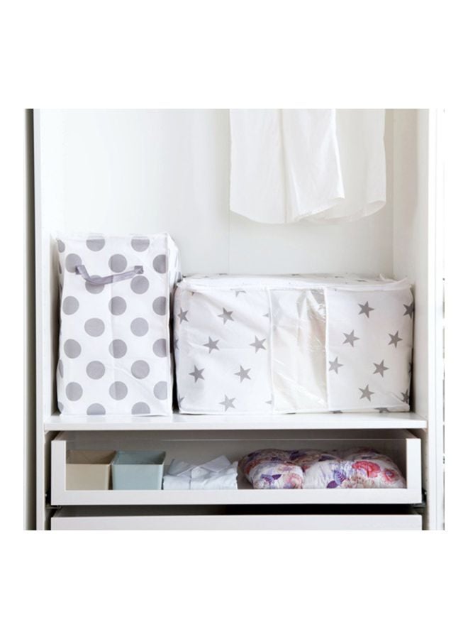 حقيبة تخزين قابلة للطي أبيض/رمادي 30x22x3سم - Image 4