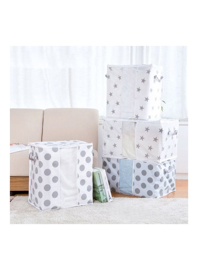 حقيبة تخزين قابلة للطي أبيض/رمادي 30x22x3سم - Image 5