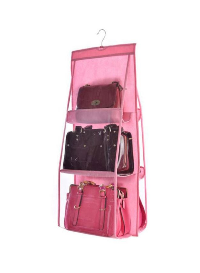 Generic - Double-Sided Six-layer Hanging Storage Bag Pink 35x35x90cm - Image 1