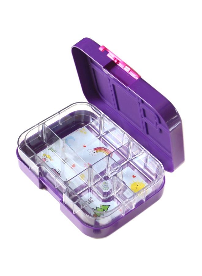 TINY WHEEL 6 Compartment Bento Box Purple/Clear