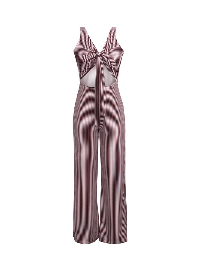 Fashion Dynamic Striped Suit Wine red  - Image 1