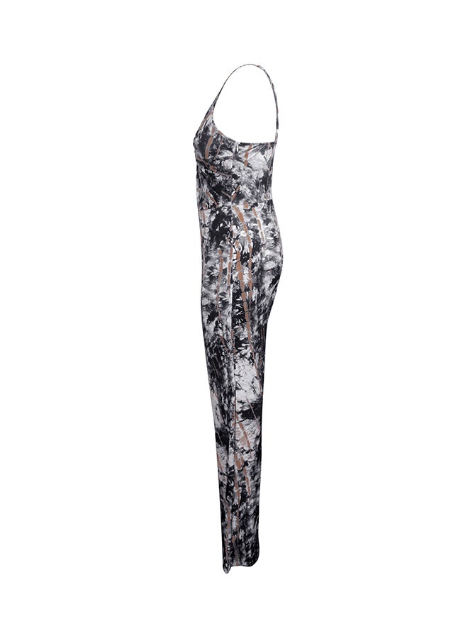 Fashion Sling V-Neck Jumpsuit Black  - Image 2