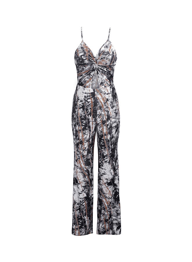 Fashion Sling V-Neck Jumpsuit Black  - Image 1
