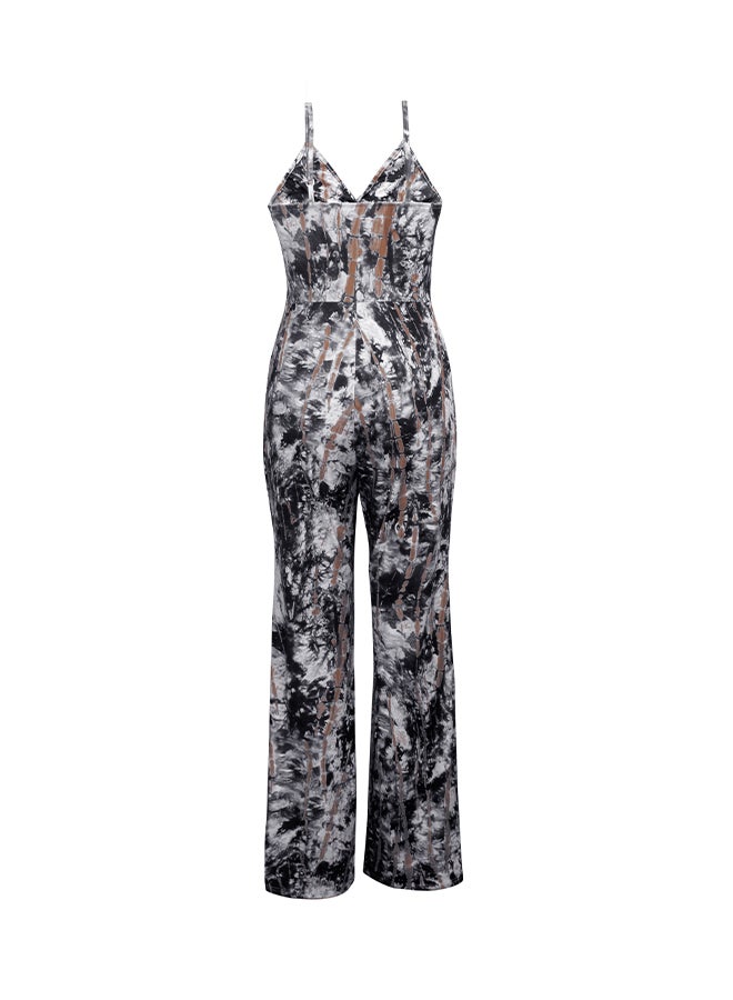 Fashion Sling V-Neck Jumpsuit Black  - Image 3