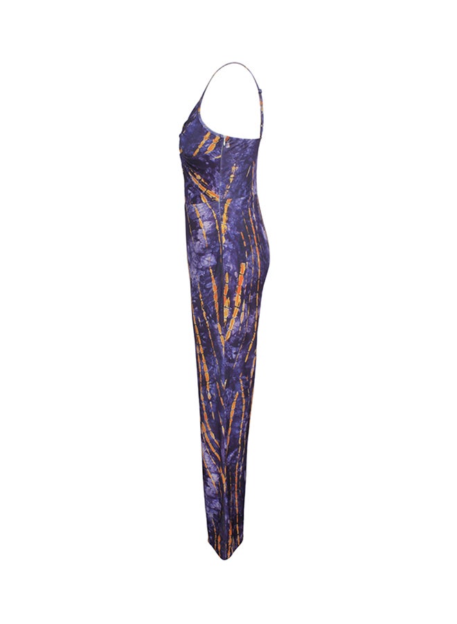 Fashion Sling V-Neck Jumpsuit Purple  - Image 2