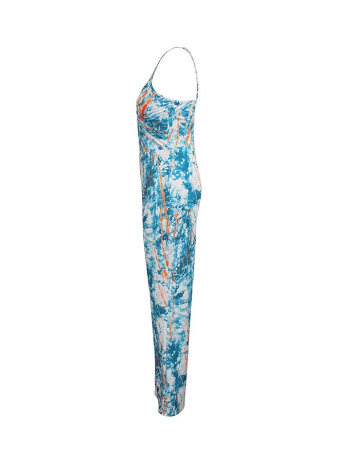 Generic - Fashion Sling V-Neck Jumpsuit Light Blue - Image 1