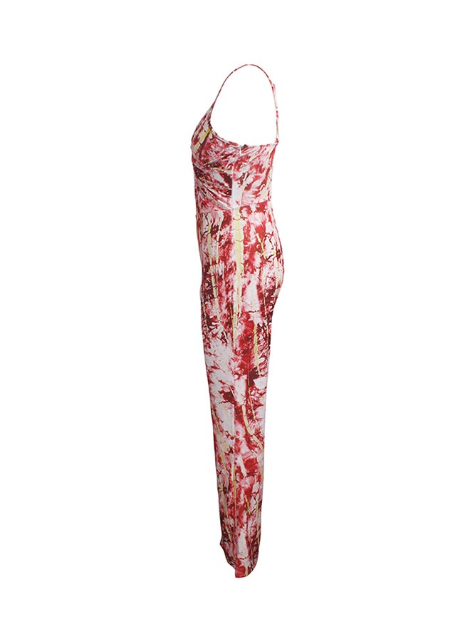 Fashion Sling V-Neck Jumpsuit Pink  - Image 2