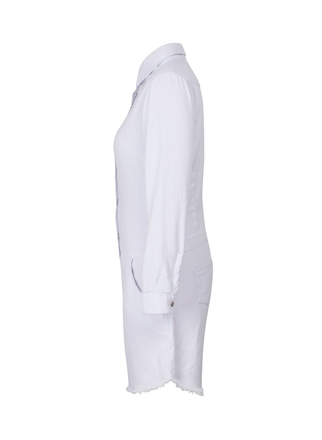 Fashion Slim Denim Suit White  - Image 2