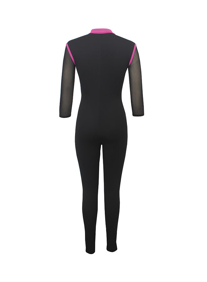 Fashion Slim Tight Leg Jumpsuit Pink  - Image 3
