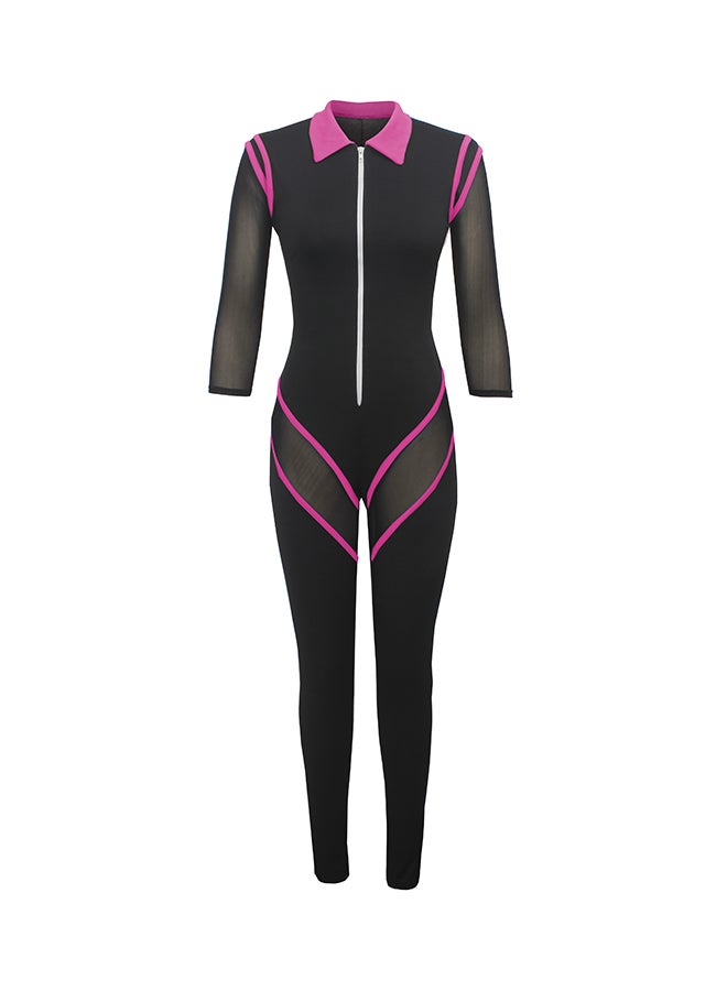 Fashion Slim Tight Leg Jumpsuit Pink  - Image 1