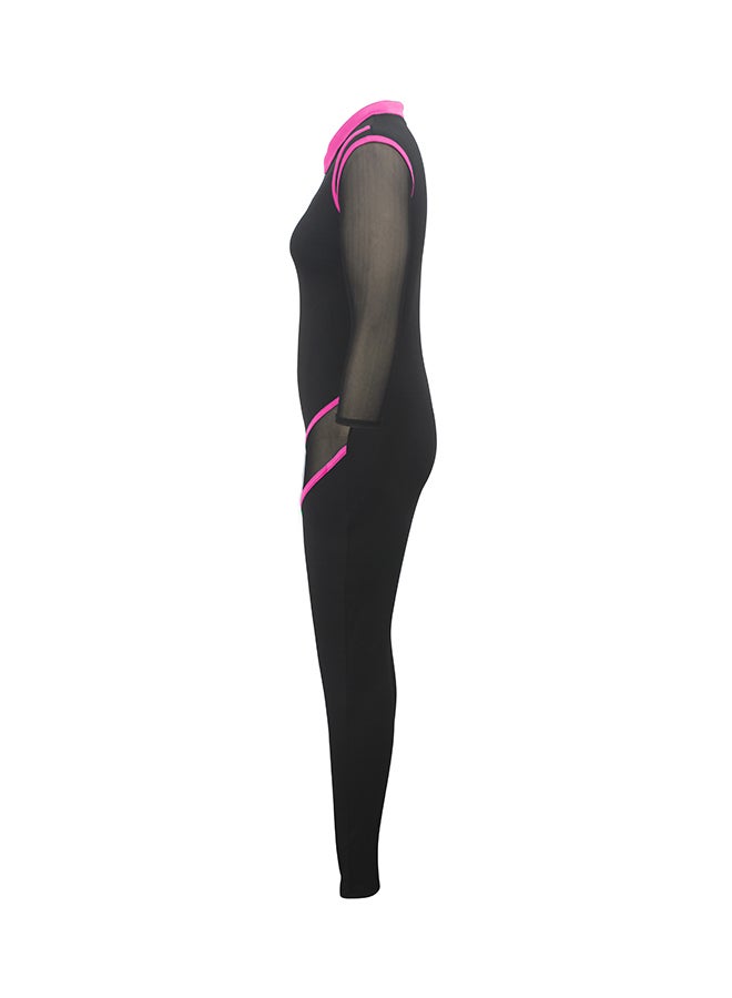 Fashion Slim Tight Leg Jumpsuit Pink  - Image 2