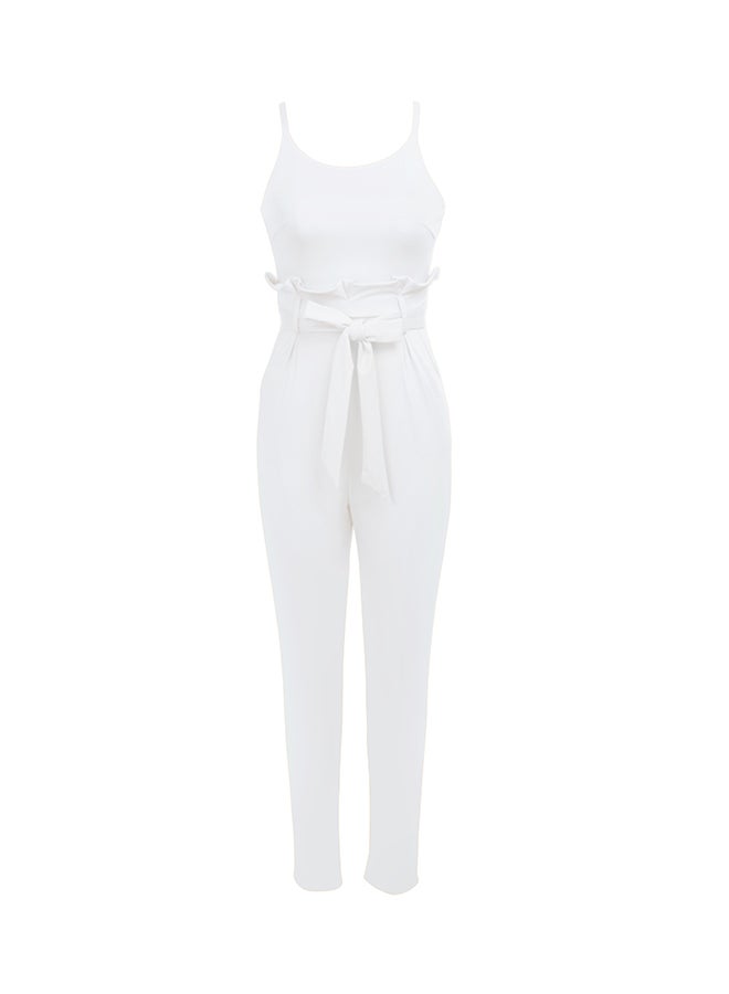 Fashion Classic Slim Jumpsuit White  - Image 1