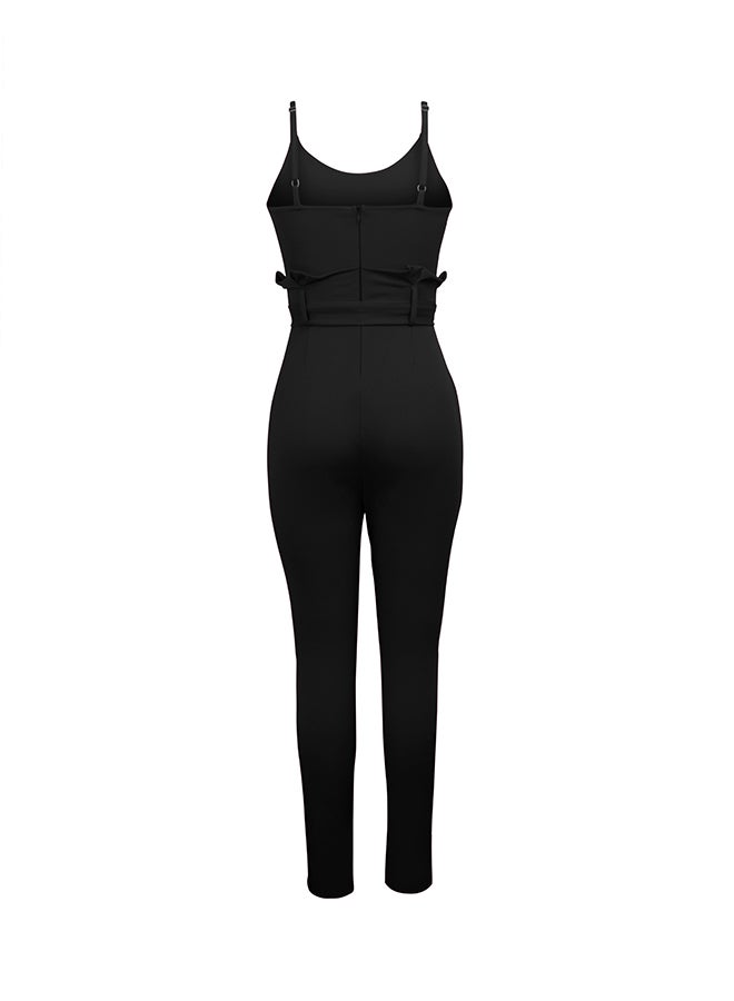 Fashion Classic Slim Jumpsuit Black  - Image 3
