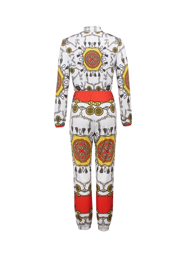 Fashion Positioning Printed Jumpsuit White - Image 3