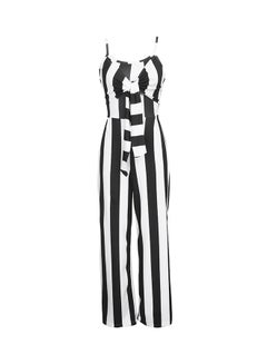 Sleeveless Long Pants Wide Leg Jumpsuit Black
