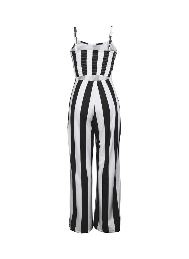 Generic - Sleeveless Long Pants Wide Leg Jumpsuit Black - Image 1