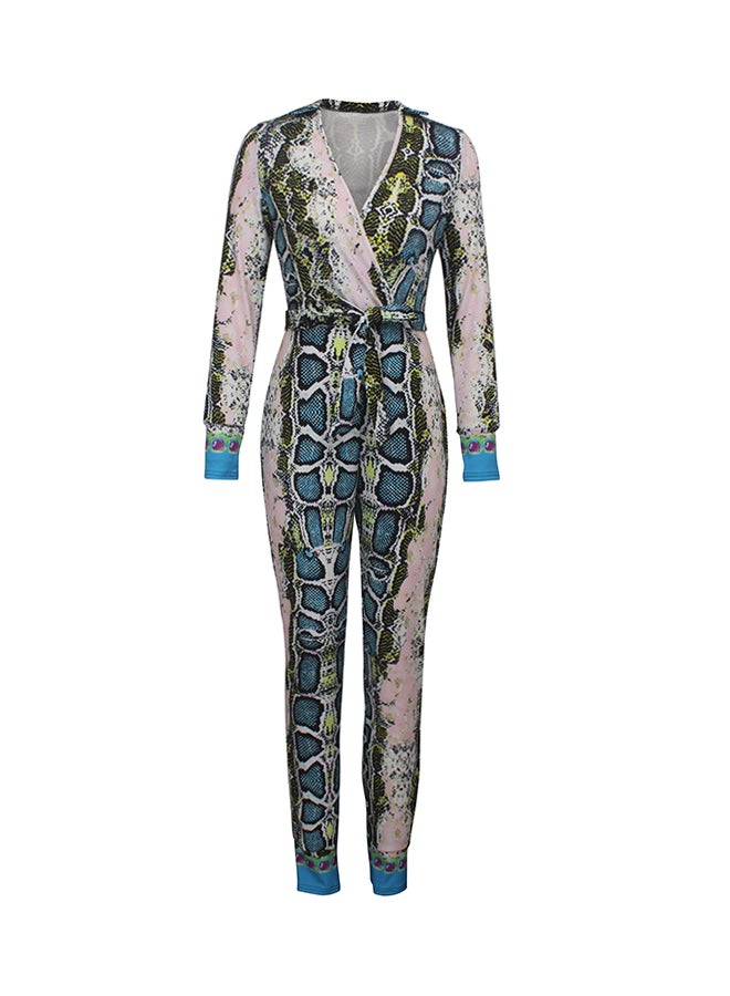 Sleeveless Long Pants Wide Leg Jumpsuit Blue  - Image 1