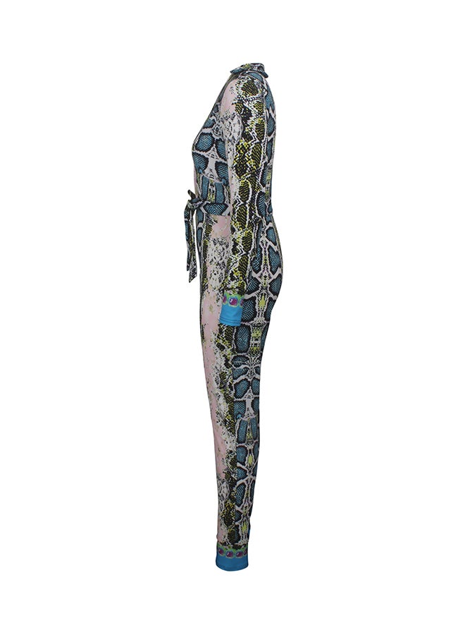 Sleeveless Long Pants Wide Leg Jumpsuit Blue  - Image 2