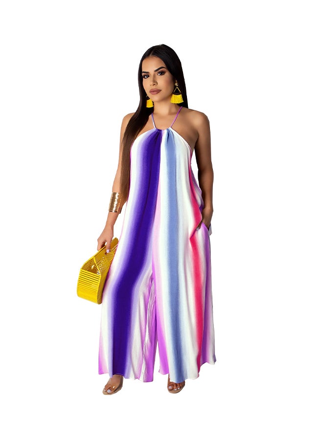 Halter Neck Wide Leg Jumpsuit Multicolour  - Image 1