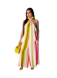 Halter Neck Wide Leg Jumpsuit Multicolour